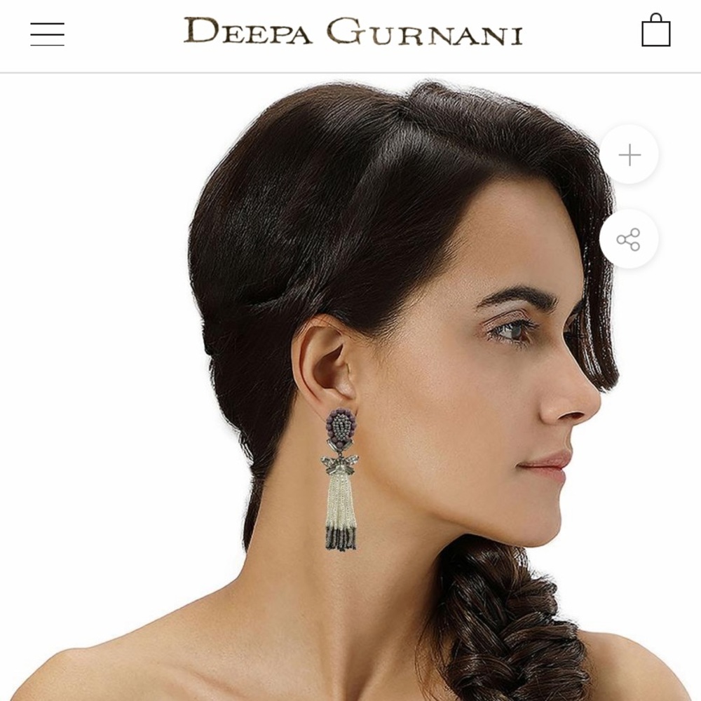 DEEPA GURNANI BETHEA EARRINGS IN GRAY WITH POSTS - Picture 13 of 13